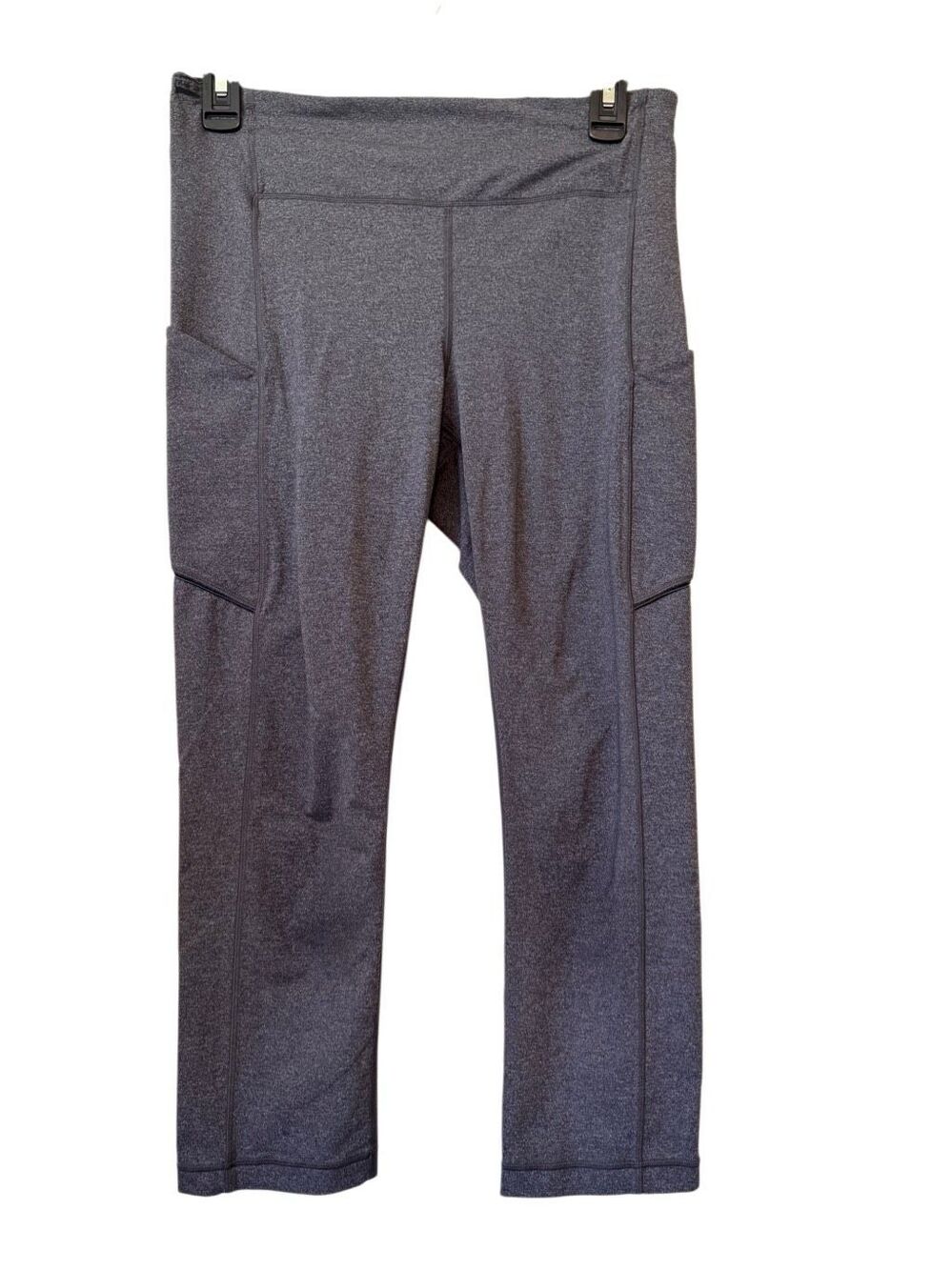 Lululemon Speed Up Cropped Pants in Heathered Gray Back Zip Pocket Size S
